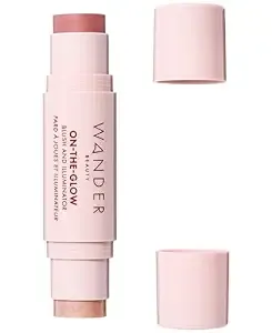 "Wander Beauty On-The-Glow Blush And Illuminator - Bare/Nude Glow - 7-In-1 Hydrating Cream Blush & Highlighting Stick - Stick Blush For Cheeks, Lip, Face & Body - Highlighter Makeup & Blush"