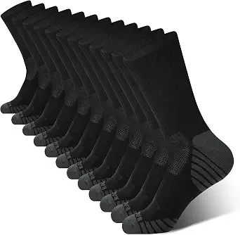 Bamboo Cool Men'S Crew Socks Athletic Cushioned Moisture Wicking 6 Pairs