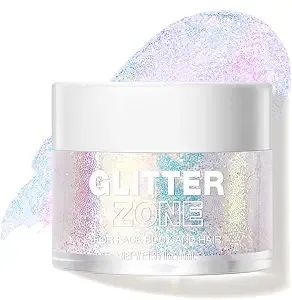 Langmanni Holographic Body Glitter Gel For Body, Face, Hair And Lip.Color Changing Glitter Gel Under Light. Vegan & Cruelty Free-1.35 Oz (2# Sparkling Pink)