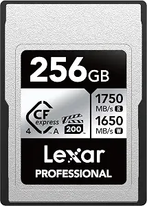 Lexar 256gb Cfexpress Type A Silver 4.0 Card, 1750/1650 Mb/S, 8k Video