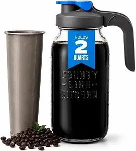 County Line Kitchen 64oz Cold Brew Coffee Maker With Leak Proof Lid - Gray
