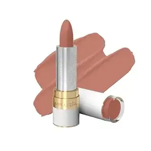 Mirabella Sealed With A Kiss Full Coverage Moisturizing Lipstick, Richly Pigmented, Ultra Creamy, Hydrating And Mineral-Based Lip Color With Antioxidant Vitamin E In Matte & Shine Shades, Barely Beige