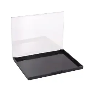 Magnetic Makeup Palette With Clear Top, Empty Eyeshadow Pan Dispensing Storage Box With 40pcs Adhesive Metal Stickers For Diy Cosmetics Lipstick Blush Powder(Medium Palette - 5.7"x4.3")