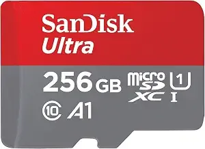 Sandisk 256gb Ultra Microsd Card + Adapter, Up To 150mb/S Read Speeds