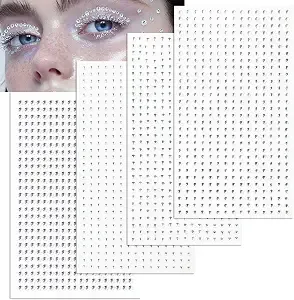 1836 Pcs Face Gems Hair Gems, Bling Self-Adhesive 2/2.5/3/4mm